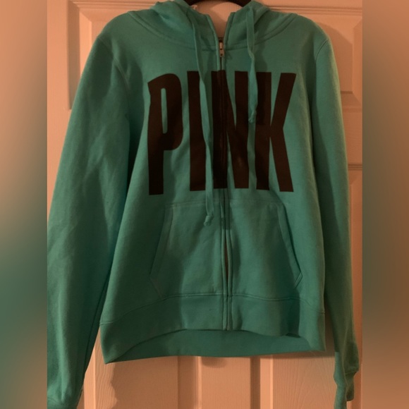 Victoria’s Secret PINK Teal Zipped Hoodie - Size M - Picture 1 of 3
